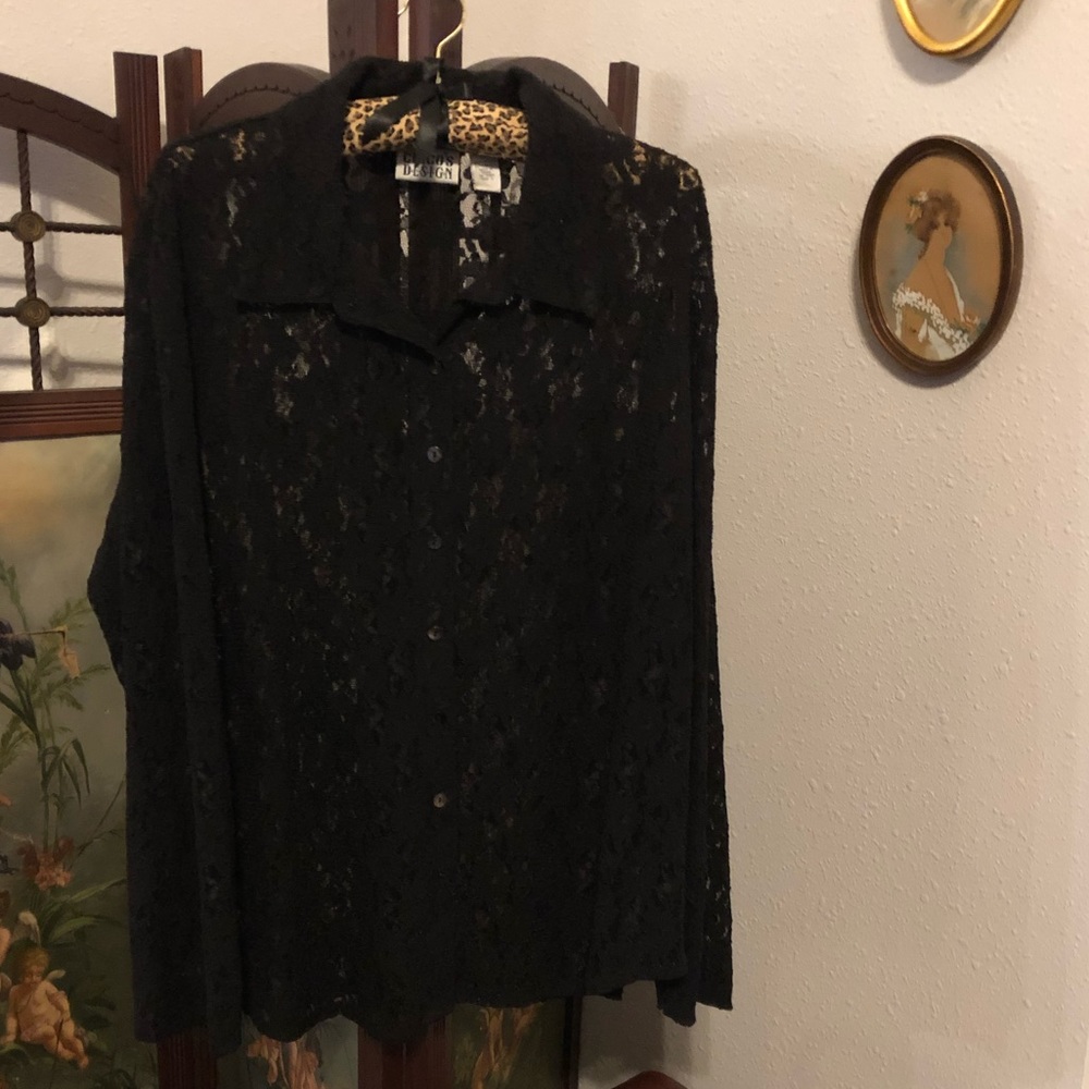 Black lace blouse